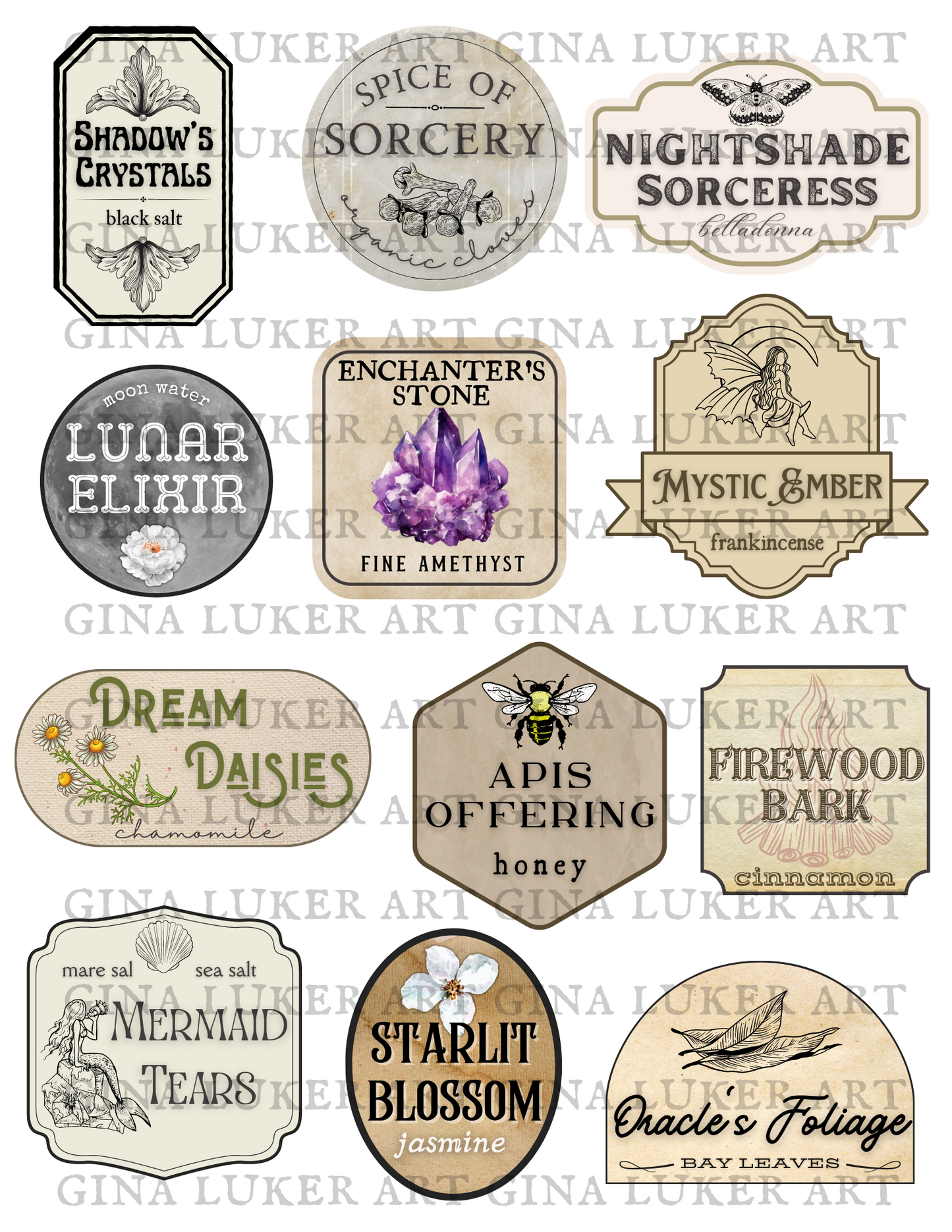 Witch's Apothecary Printable Labels