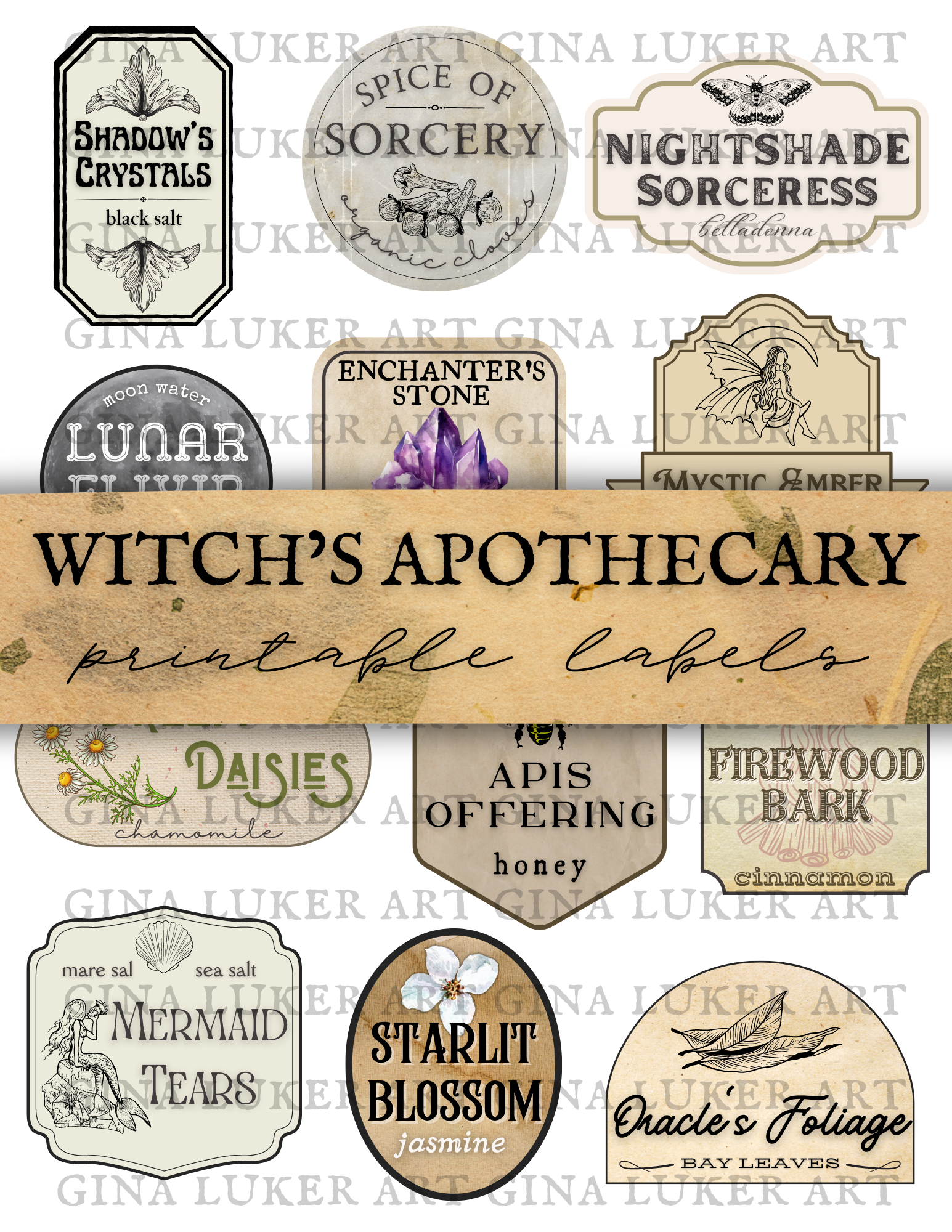 Witch's Apothecary Printable Labels – GinaLuker