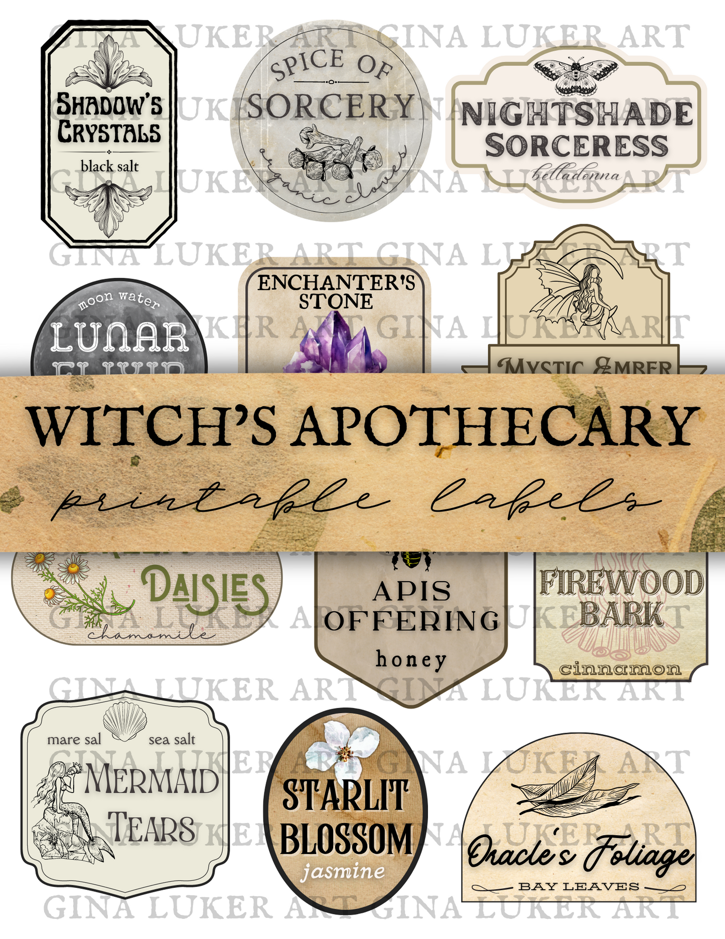 Witch's Apothecary Printable Labels