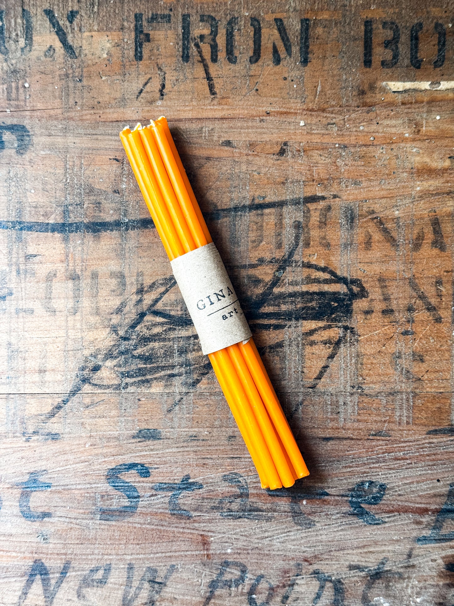 Orange Beeswax Spell Candles | Set of 10