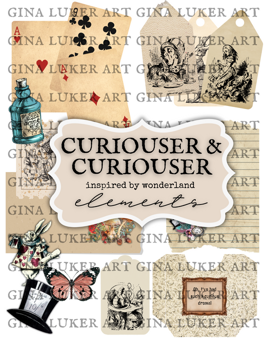 Curiouser & Curiouser: Inspired by Wonderland Printable Elements