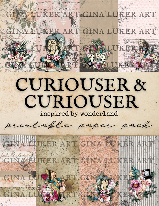 Curiouser & Curiouser: Inspired by Wonderland Printable Paper Pack