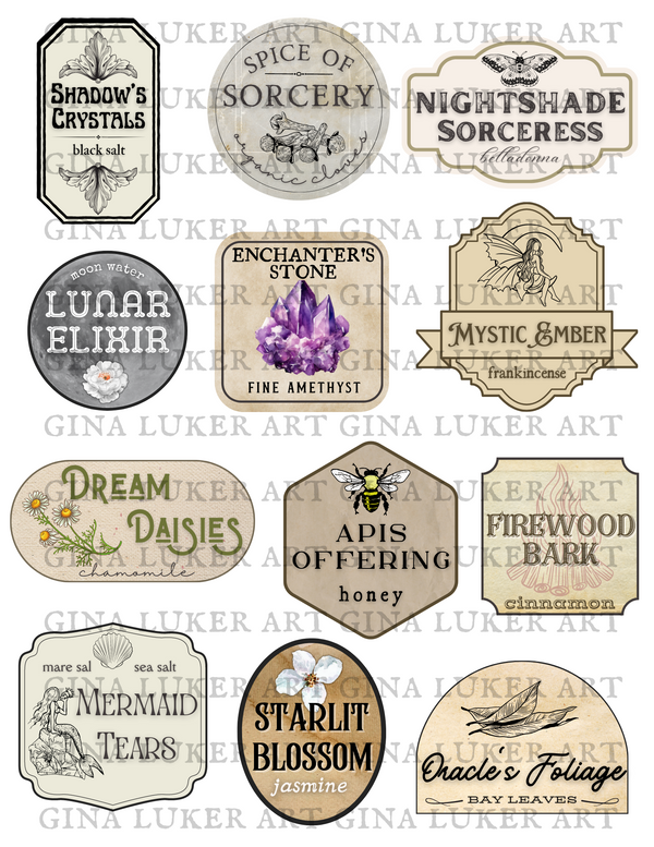 Witch #39 s Apothecary Printable Labels GinaLuker