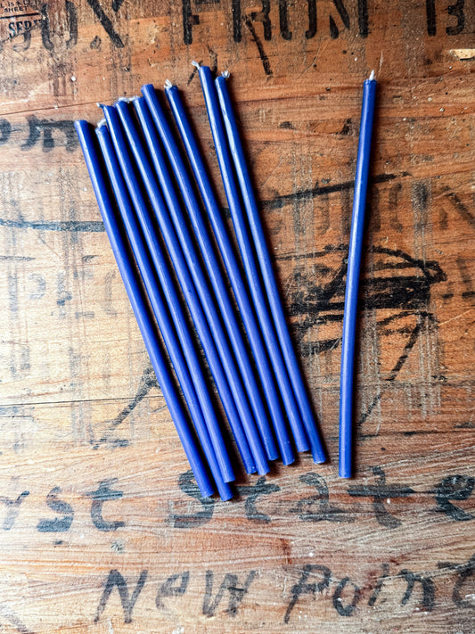Blue Beeswax Spell Candles | Set of 10