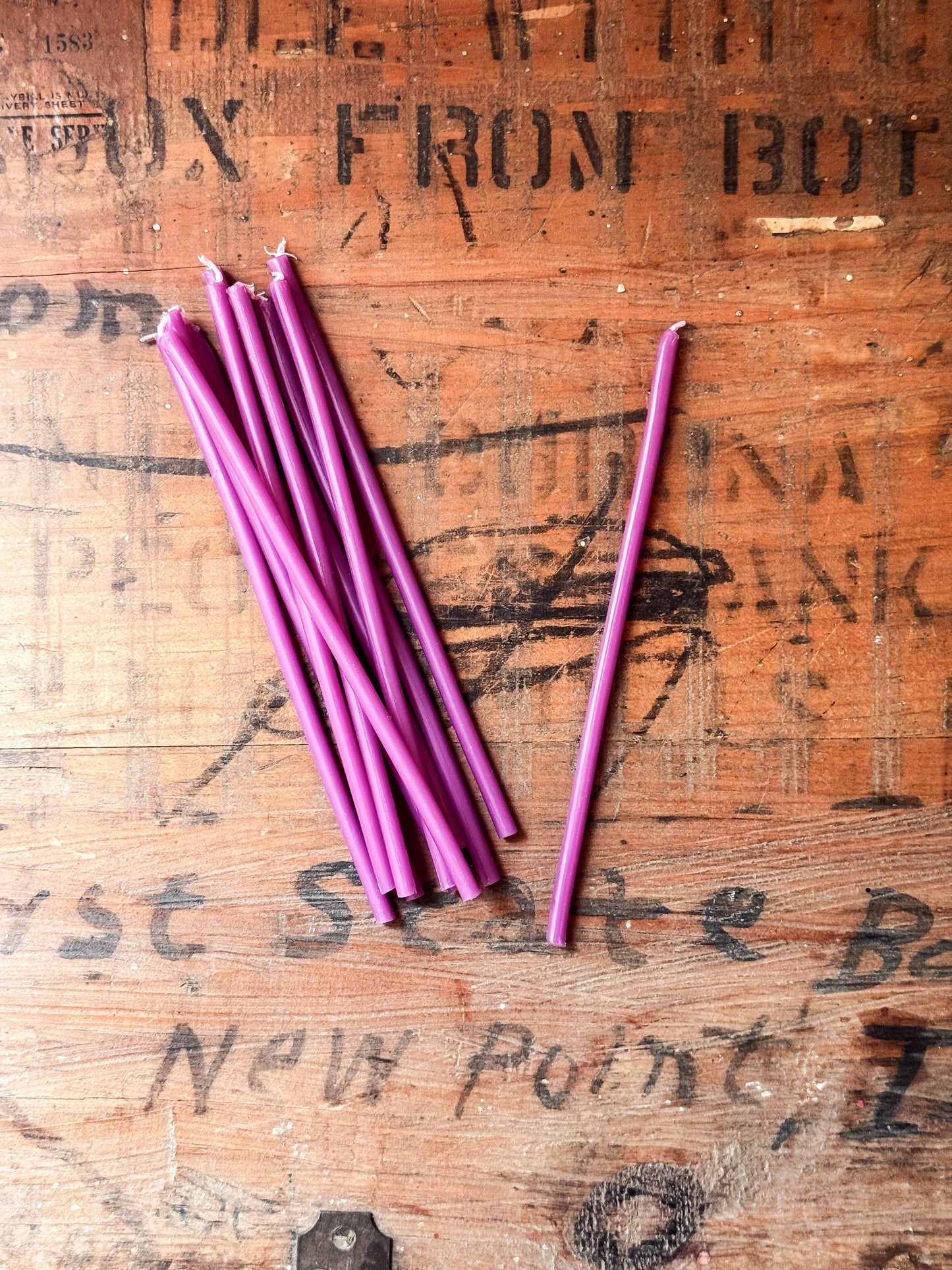 Purple Beeswax Spell Candles | Set of 10