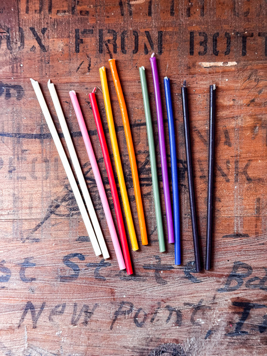 Rainbow Beeswax Spell Candles | Set of 11