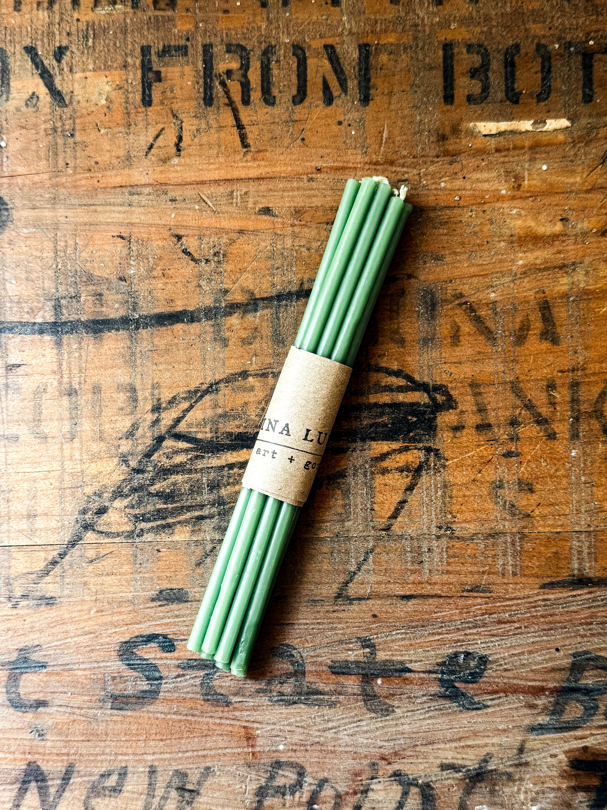 Green Beeswax Spell Candles | Set of 10