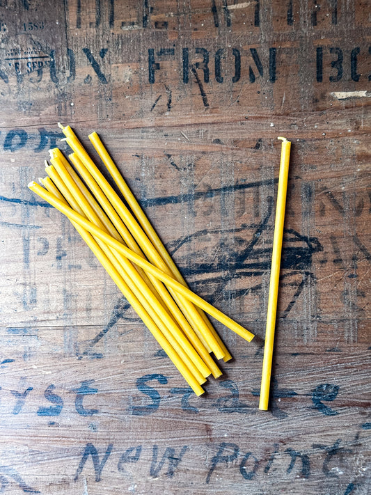 Yellow Beeswax Spell Candles | Set of 10