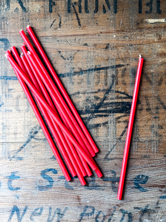 Red Beeswax Spell Candles | Set of 10