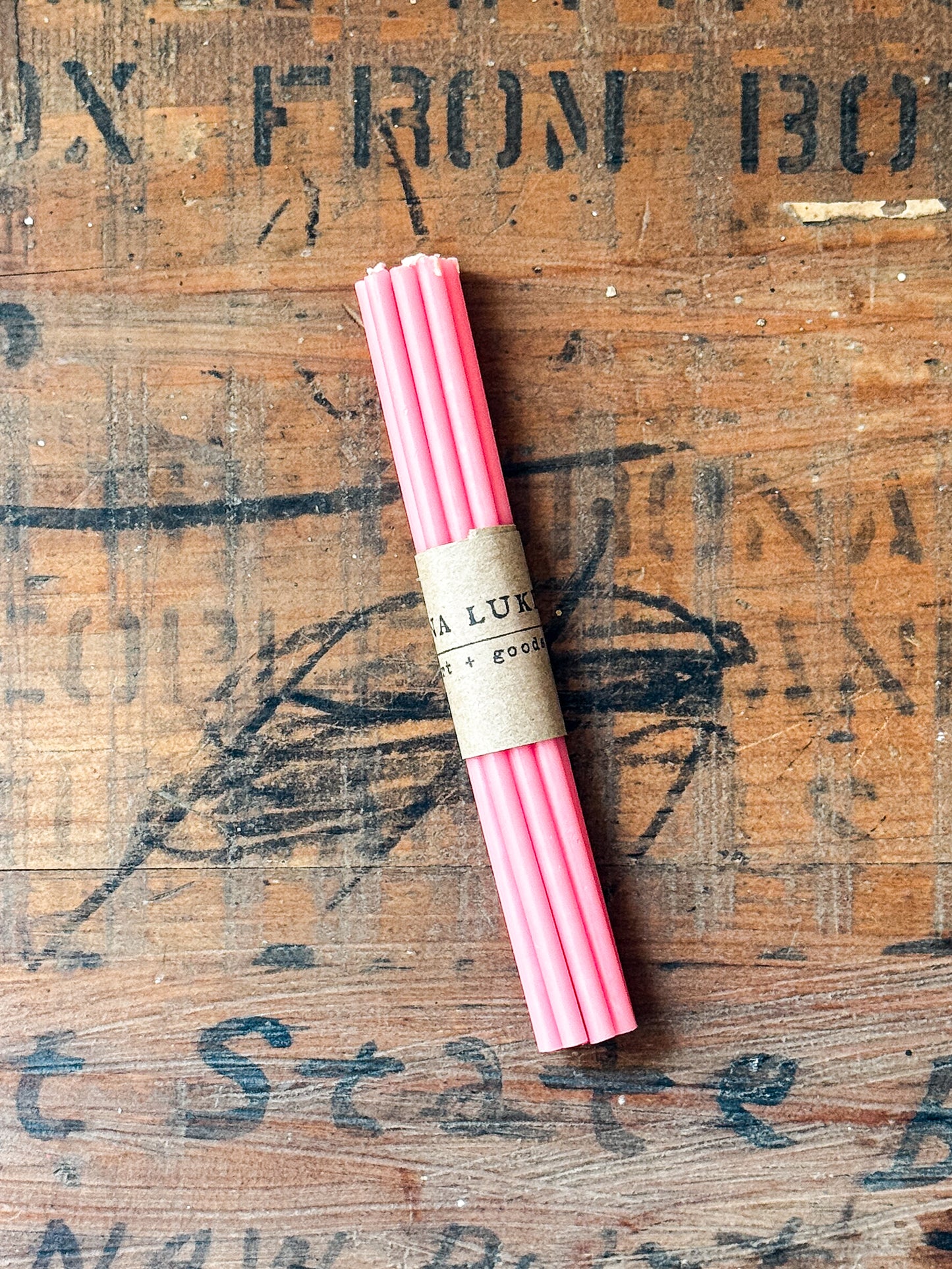 Pink Beeswax Spell Candles | Set of 10