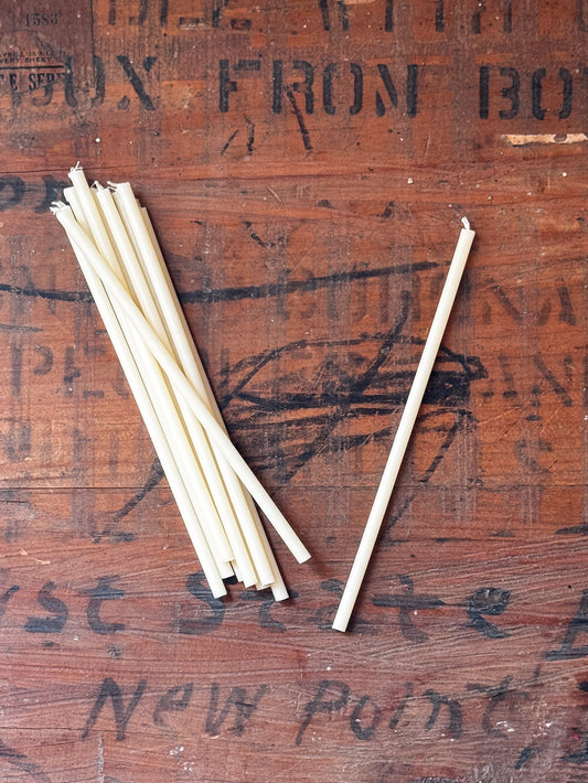 White Beeswax Spell Candles | Set of 10