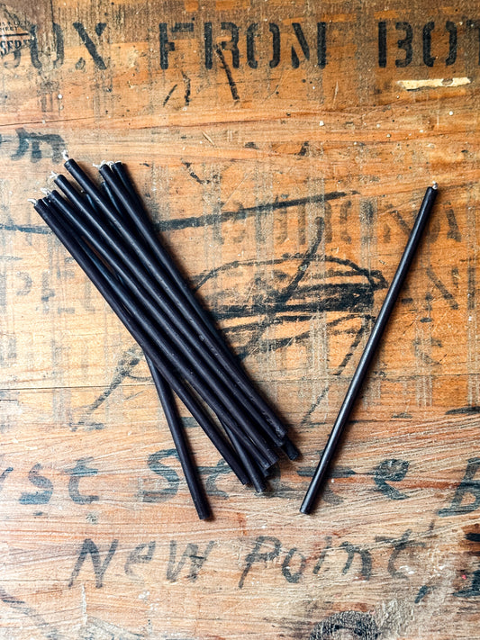 Black Beeswax Spell Candles | Set of 10