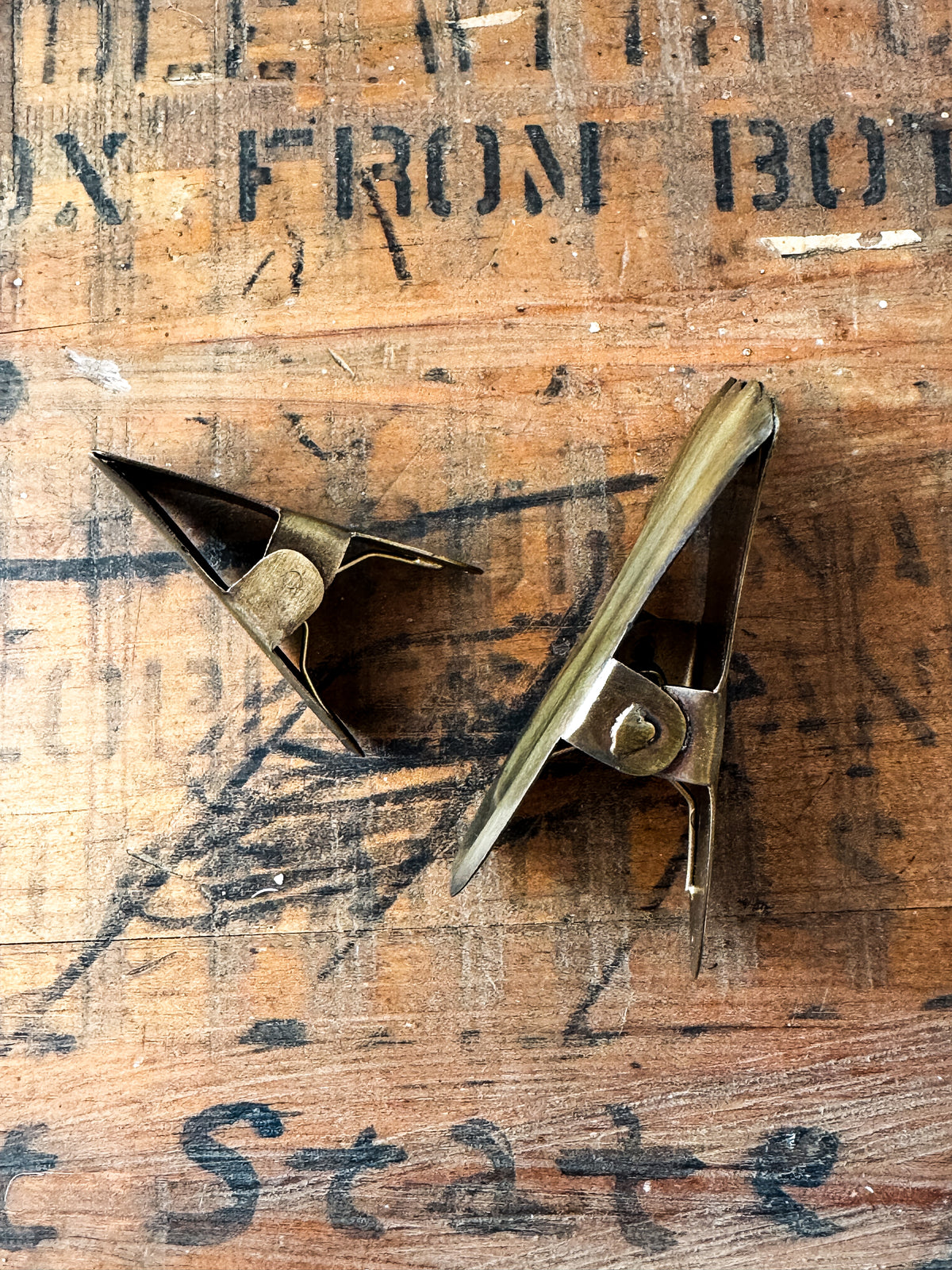 Antique Gold Metal Note Clips | Set of Two
